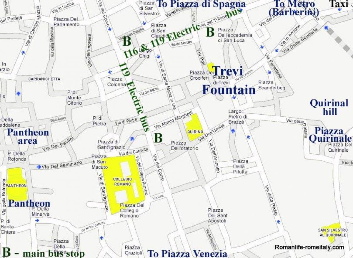 Rom restauranger karta - Karta över Rom restauranger (Lazio - Italien)